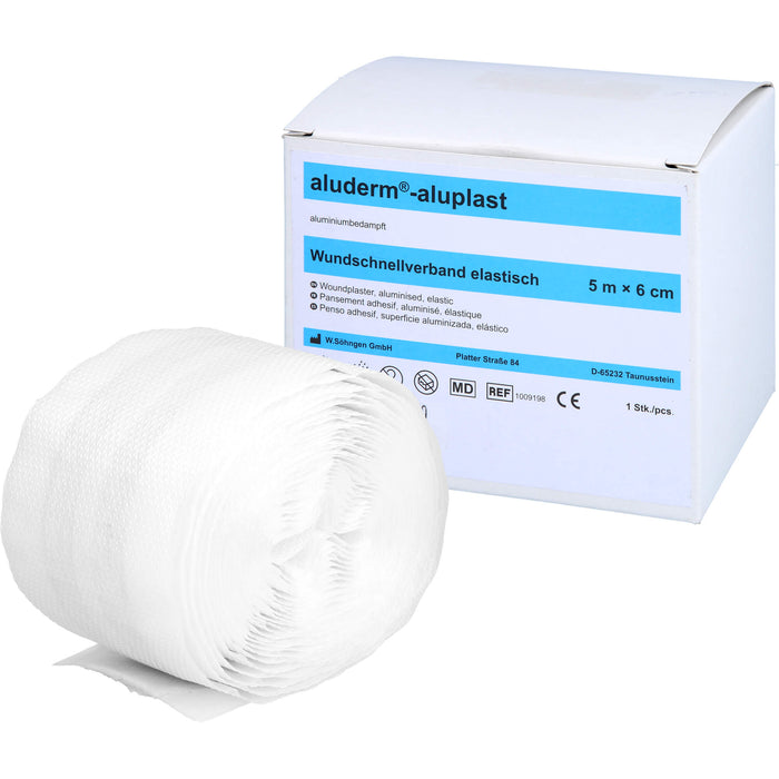 Aluderm Aluplast Wundverb Pflast elast 5mx6cm, 1 St. Pflaster