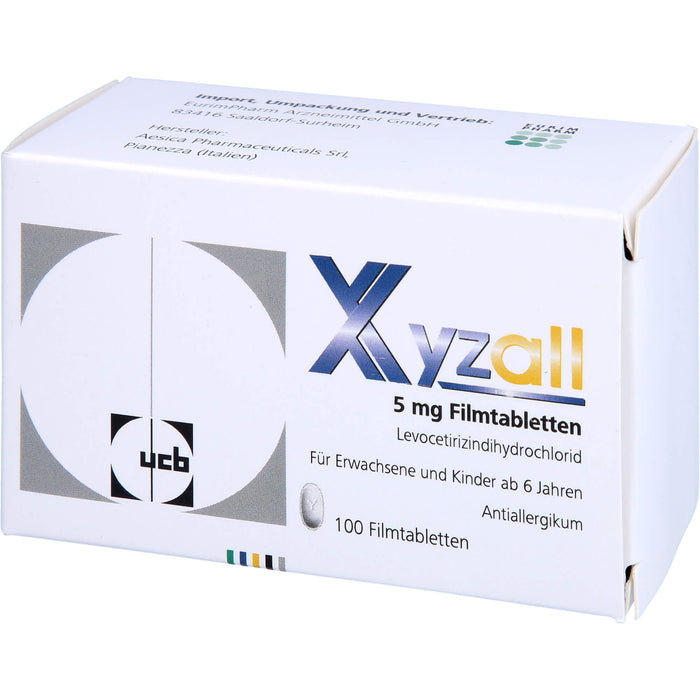 Xyzall 5 mg Filmtabletten Antiallergikum, 100 pc Tablettes