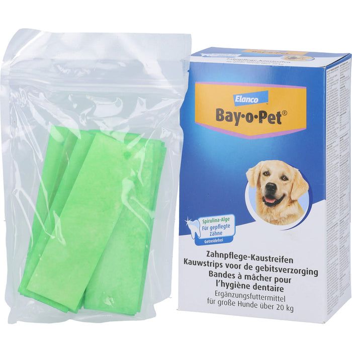 Elanco Bay-o-Pet Zahnpflege-Kaustreifen zur Zahnsteinprophylaxe bei großen Hunden, 140 g Chewing strips