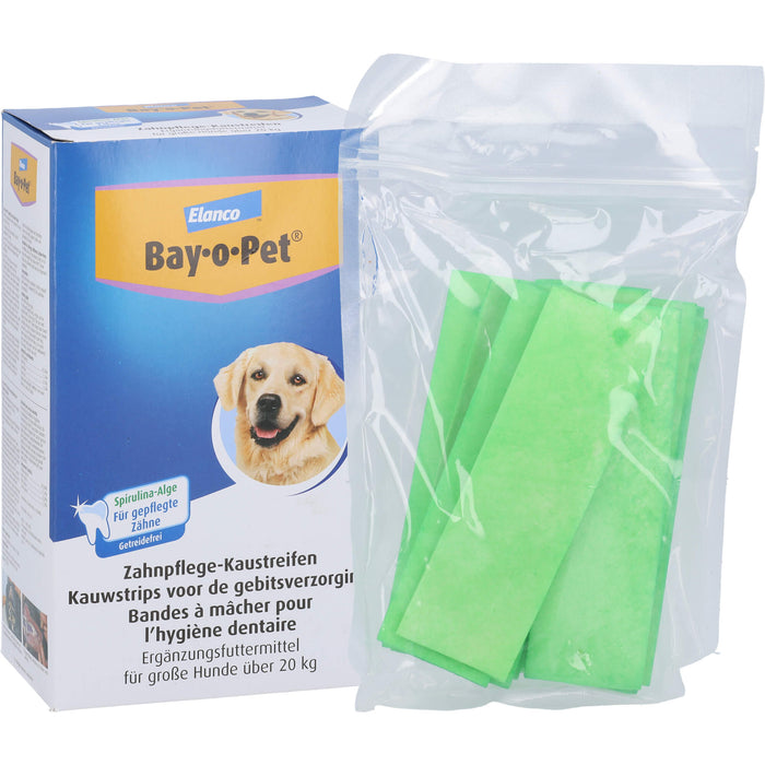 Elanco Bay-o-Pet Zahnpflege-Kaustreifen zur Zahnsteinprophylaxe bei großen Hunden, 140 g Chewing strips