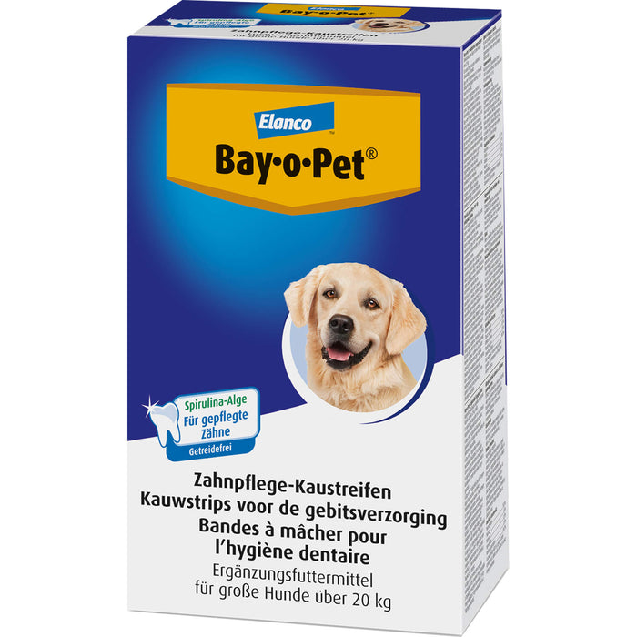 Elanco Bay-o-Pet Zahnpflege-Kaustreifen zur Zahnsteinprophylaxe bei großen Hunden, 140 g Chewing strips