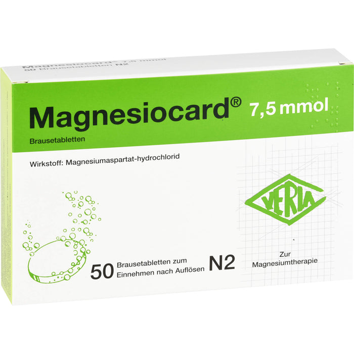 VERLA Magnesiocard 7,5 mmol Brausetabletten, 50 pcs. Effervescent tablets