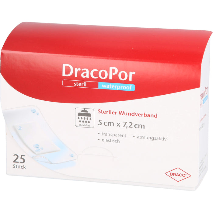 DracoPor Waterproof Wundverband steril 7,2 x 5 cm, 25 pc Pansements