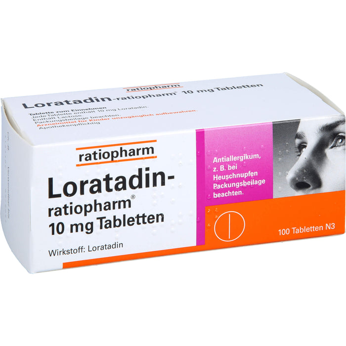 Loratadin-ratiopharm 10 mg Tabletten bei Allergien, 100 pc Tablettes