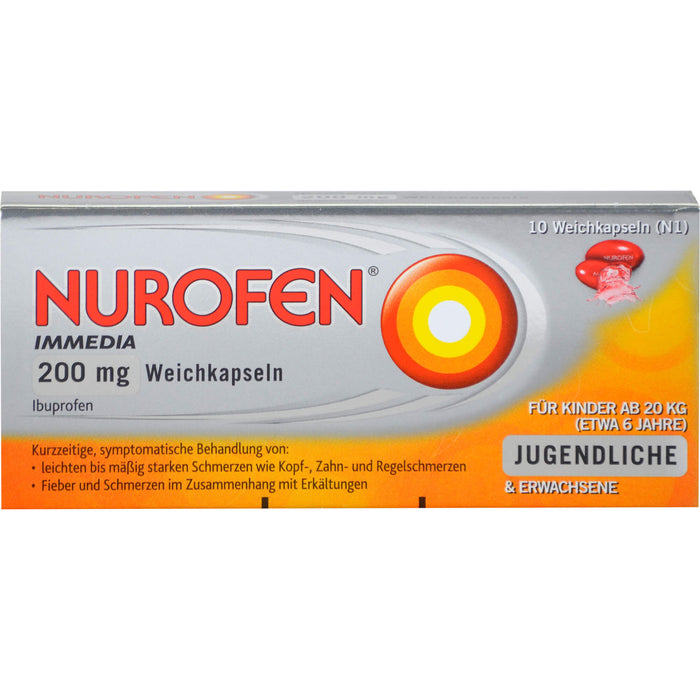 Nurofen Immedia Weichkapseln bei Regelschmerzen ab 6 Jahren 200mg, 10 pcs. Capsules