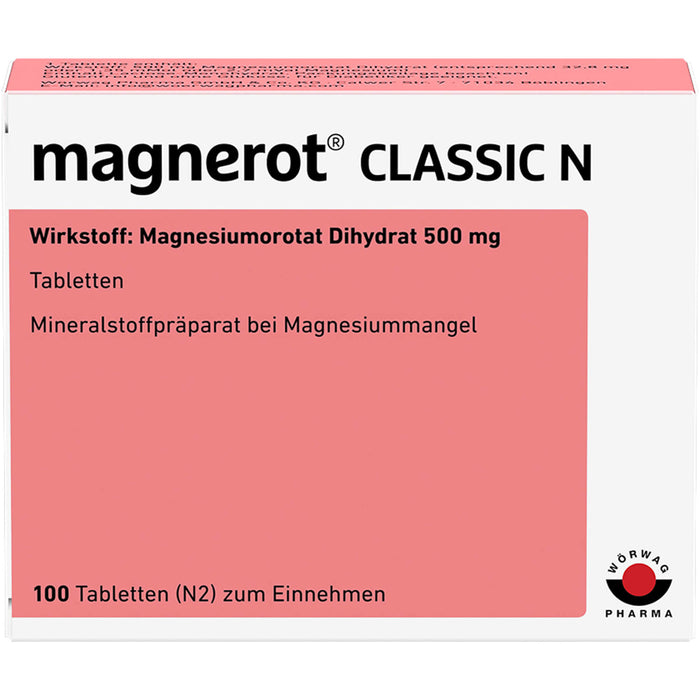 magnerot Classic N Tabletten bei Magnesiummangel, 100 pcs. Tablets