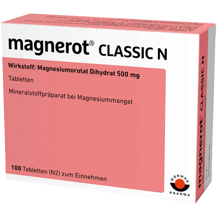 magnerot Classic N Tabletten bei Magnesiummangel, 100 pc Tablettes