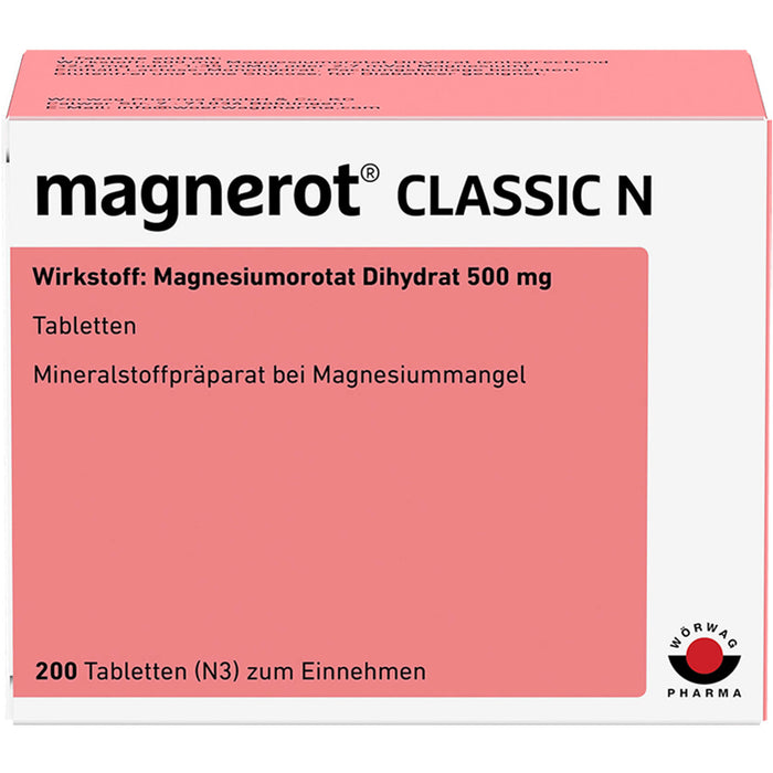 magnerot Classic N Tabletten bei Magnesiummangel, 200 pc Tablettes