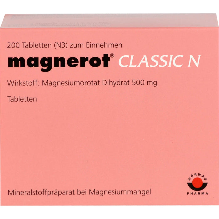 magnerot Classic N Tabletten bei Magnesiummangel, 200 pc Tablettes