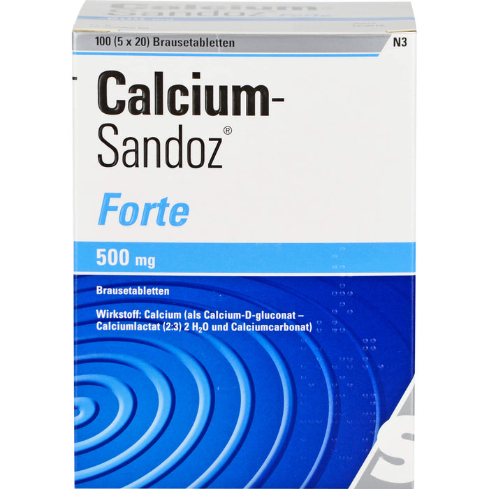 Calcium-Sandoz forte 500 mg Brausetabletten, 100 pc Tablettes