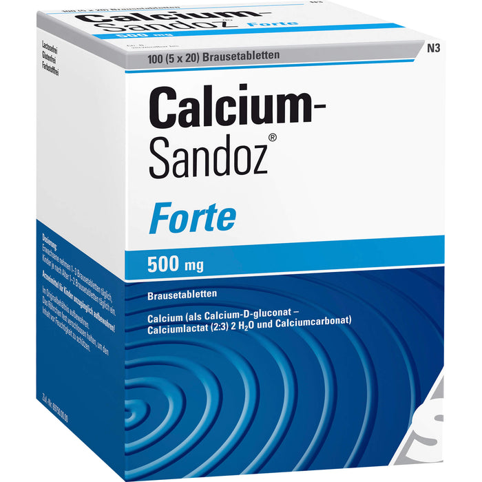 Calcium-Sandoz forte 500 mg Brausetabletten, 100 pcs. Tablets