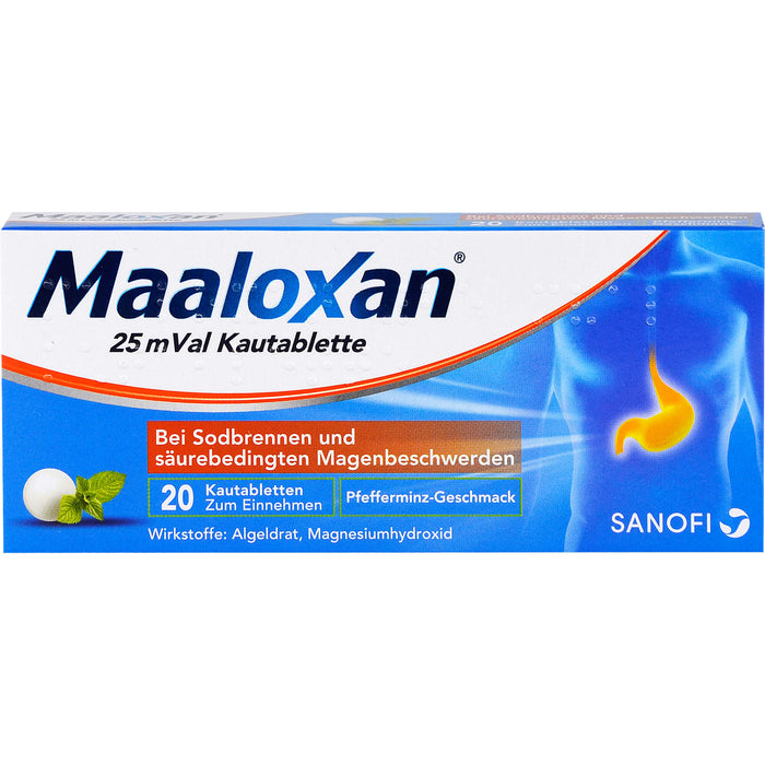 Maalox 25 mVal Kautabletten Reimport Kohlpharma, 20 pc Tablettes