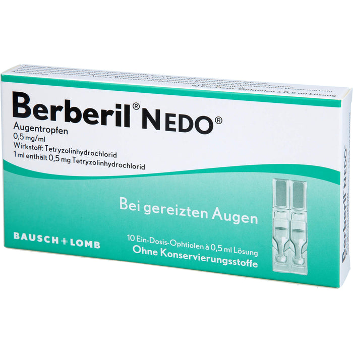 Berberil N EDO Augentropfen bei gereizten Augen, 10 pcs. Single-dose pipettes