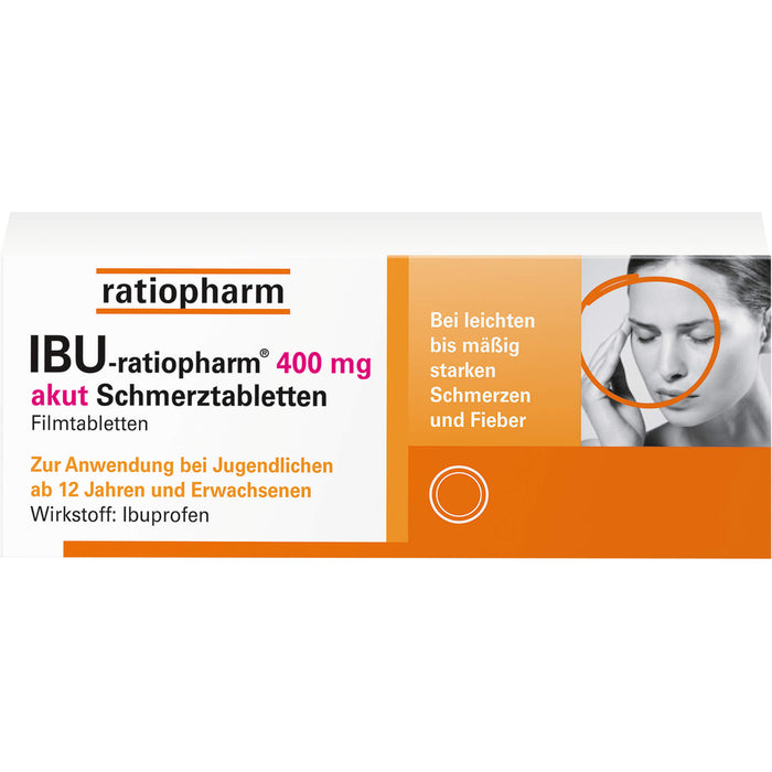 IBU-ratiopharm akut 400 mg Schmerztabletten, 20 pcs. Tablets