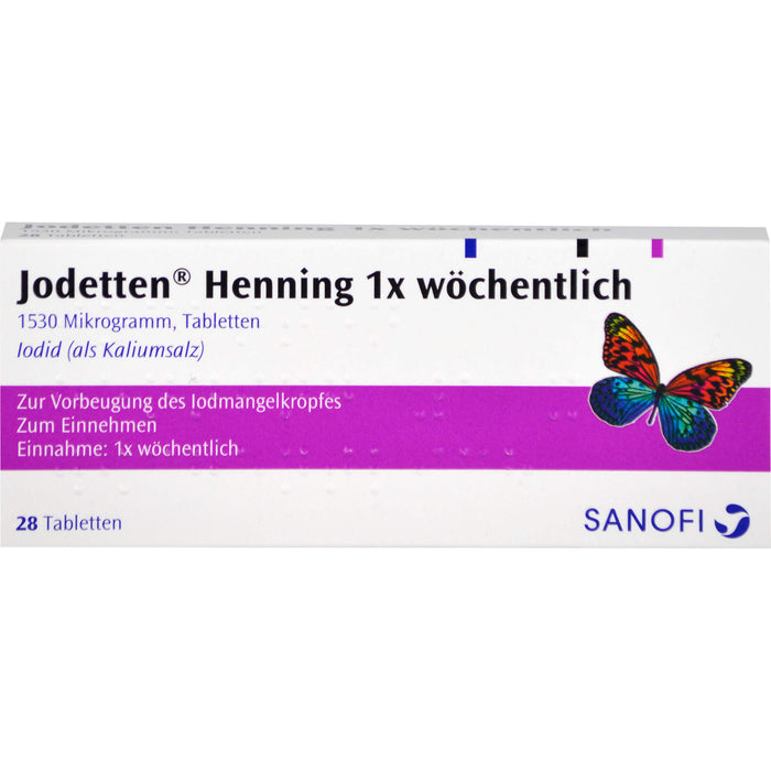 Jodetten Henning 1x wöchentlich 1530 Mikrogramm Tabletten, 28 pc Tablettes