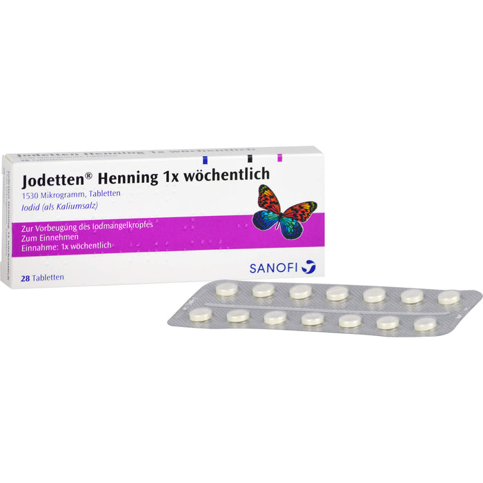 Jodetten Henning 1x wöchentlich 1530 Mikrogramm Tabletten, 28 St. Tabletten