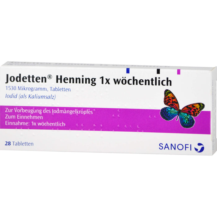 Jodetten Henning 1x wöchentlich 1530 Mikrogramm Tabletten, 28 pc Tablettes