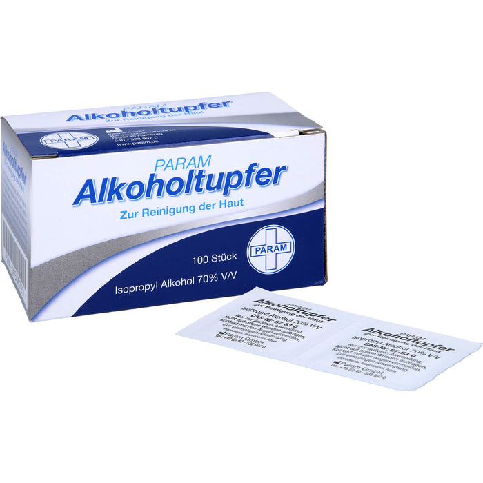 PARAM Alkoholtupfer zur Reinigung der Haut, 100 pc Écouvillon