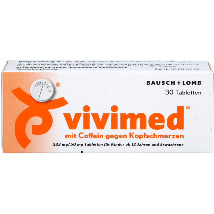 vivimed mit Coffein gegen Kopfschmerzen Tabletten, 30 pc Tablettes