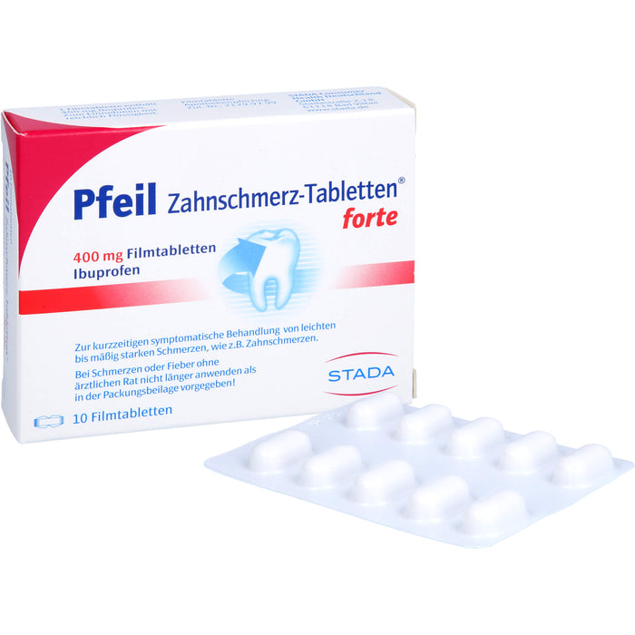 Pfeil Zahnschmerz-Tabletten forte lindert schnell, 10 St. Tabletten