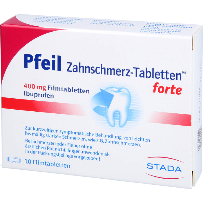 Pfeil Zahnschmerz-Tabletten forte lindert schnell, 10 pc Tablettes