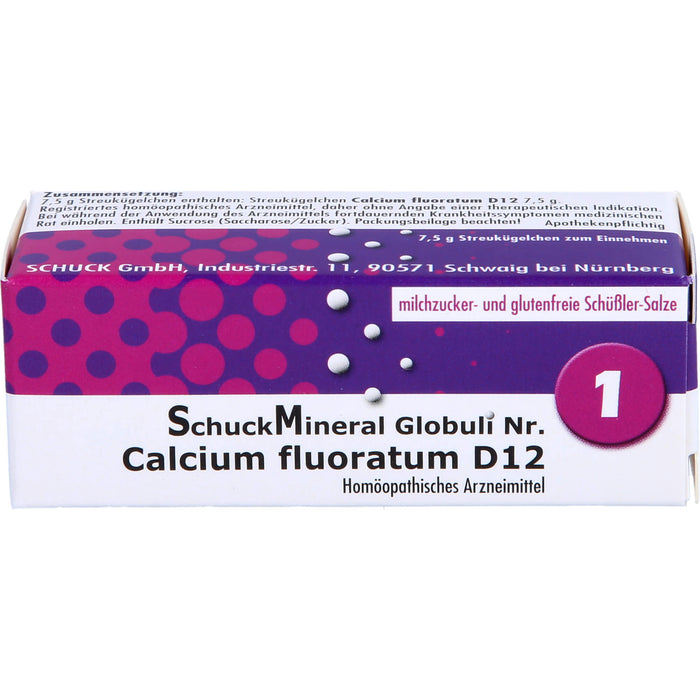 SchuckMineral Globuli Nr. 1 Calcium fluoratum D 12, 7.5 g Globules