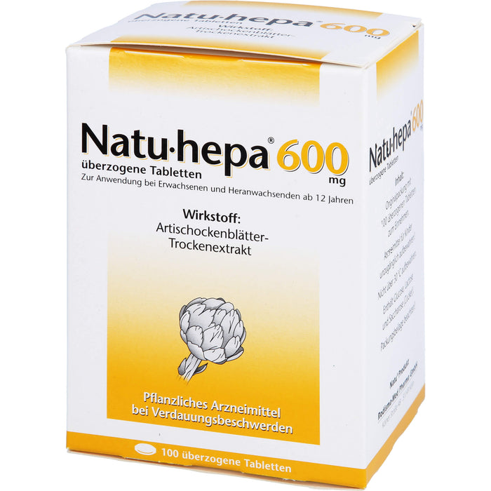 Natu-hepa 600 mg Tabletten bei Verdauungsbeschwerden, 100 pcs. Tablets