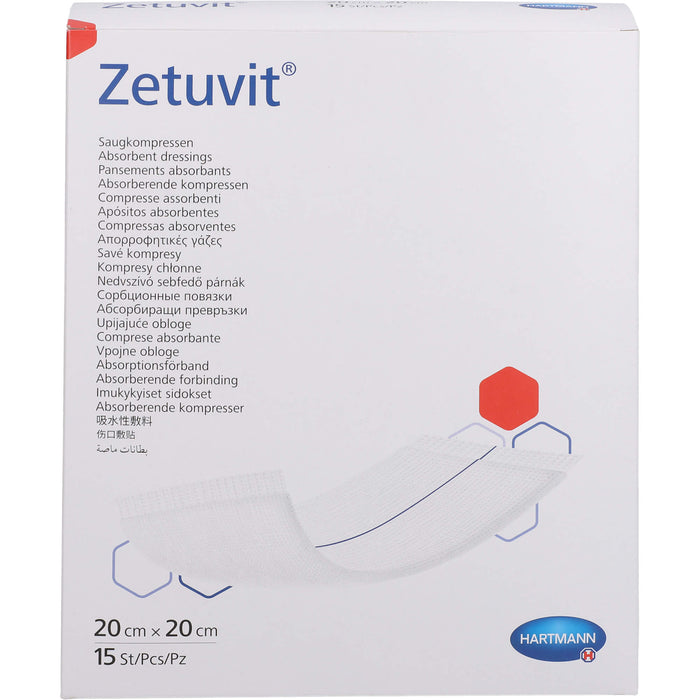 ZETUVIT Saugkompresse steril 20x20cm CPC, 15 St KOM