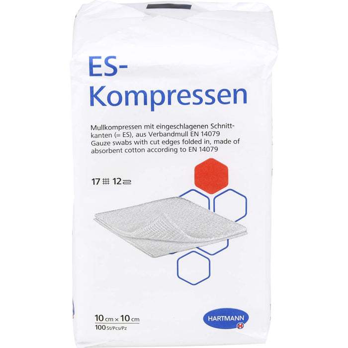 ES-KOMPRESSEN unsteril 10x10cm 12f, 100 St KOM