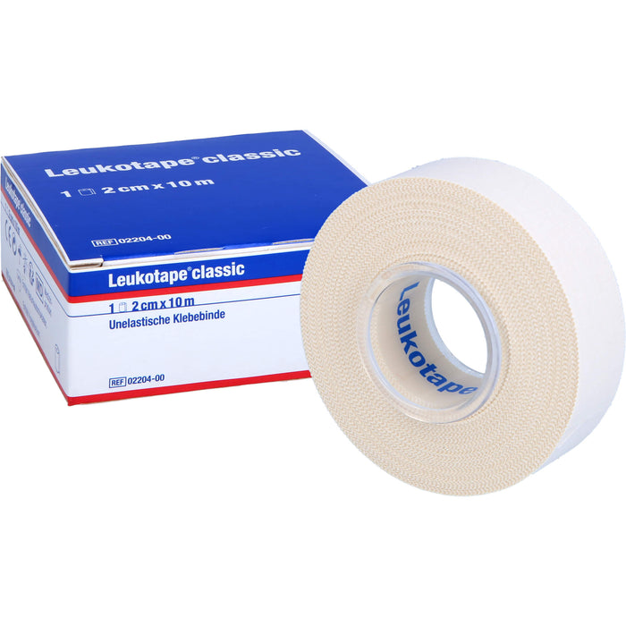 Leukotape classic unelastische Klebebinde 2 cm x 10 m weiß, 1 pcs. Wound dressings