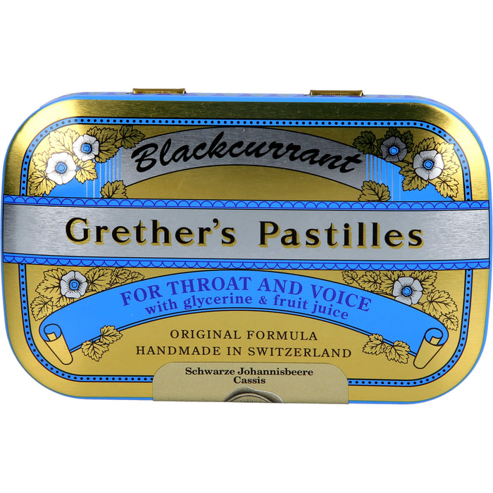 Grethers Blackcurrant Gold zuckerhaltige Pastillen, 60 g Pastillen