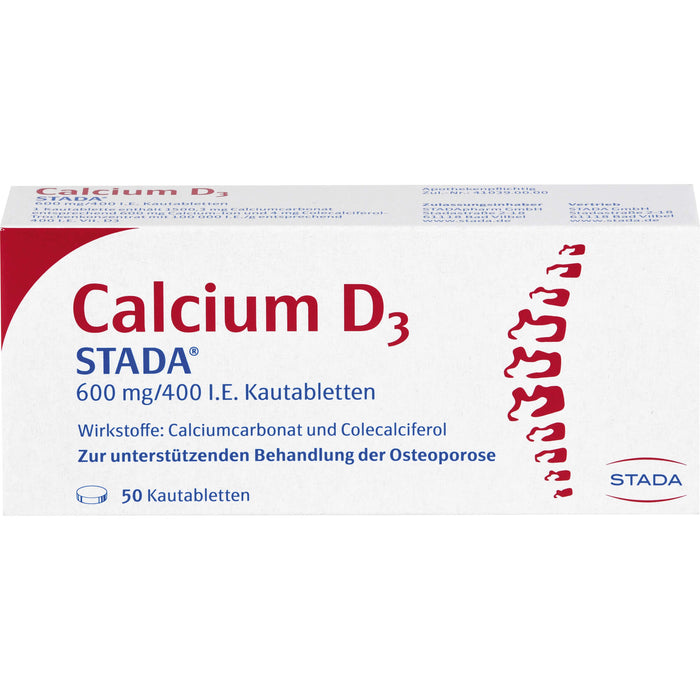 STADA Calcium D3 600 mg/400 I.E. Kautabletten, 50 St. Tabletten