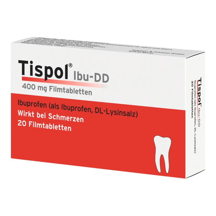 Tispol Ibu-DD Filmtabletten bei Schmerzen, 20 pc Tablettes