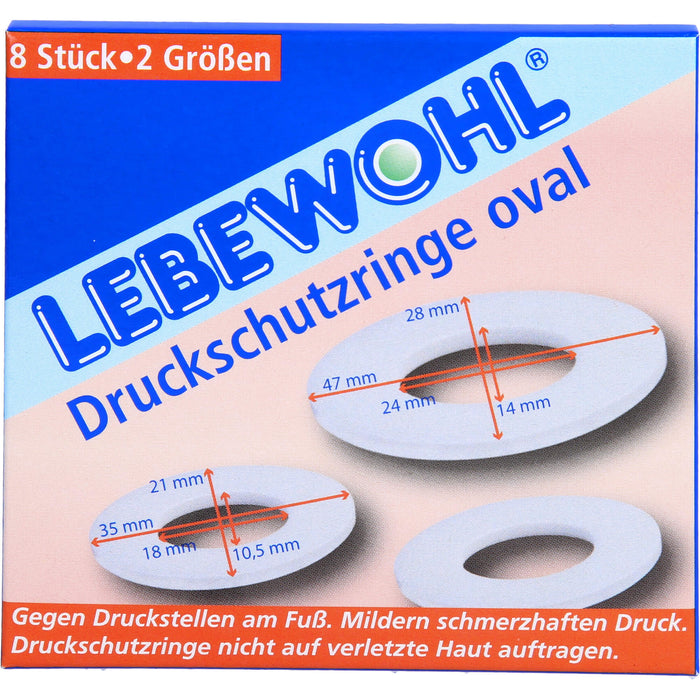 LEBEWOHL Druckschutzringe oval, 8 St. Pflaster