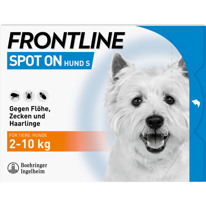 FRONTLINE Spot on Hund S Pipetten gegen Flöhe, Zecken und Haarlinge, 3 pc Ampoules
