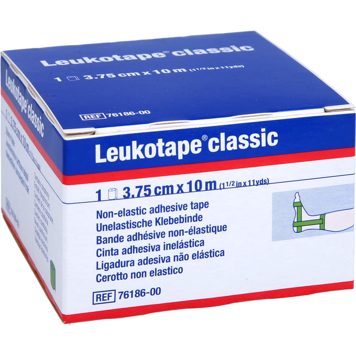 Leukotape classic 3,75 cm x 10 m grün unelastisches Tape, 1 pc Bandage