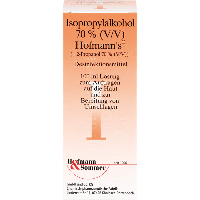 Isopropylalkohol 70% (V/V) Hofmann´s Desinfektionsmittel, 100 ml Solution