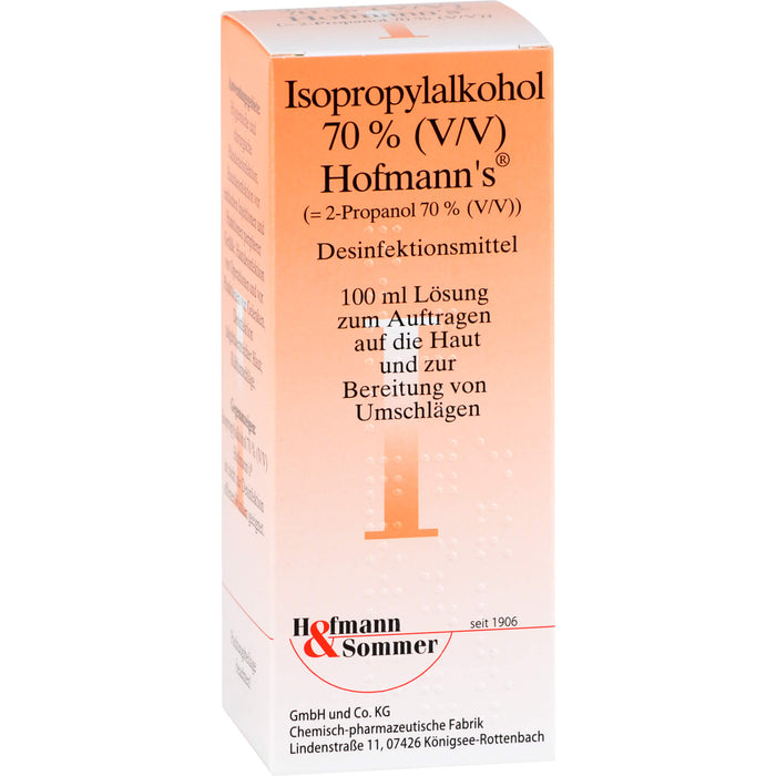 Isopropylalkohol 70% (V/V) Hofmann´s Desinfektionsmittel, 100 ml Solution
