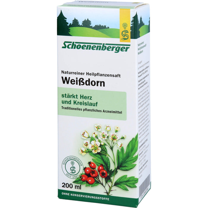 Schoenenberger naturreiner Heilpflanzensaft Weißdorn stärkt Herz und Kreislauf, 200 ml Solution