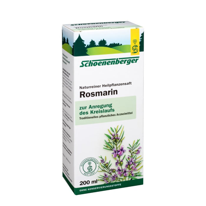 Schoenenberger Naturreiner Heilpflanzensaft Rosmarin, 200 ml Solution