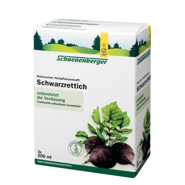 Schoenenberger Schwarzrettich naturreiner Heilpflanzensaft, 600 ml Solution