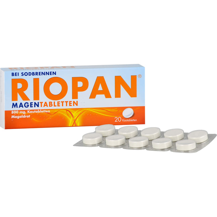 RIOPAN Magentabletten bei Sodbrennen Kautabletten, 20 pc Tablettes