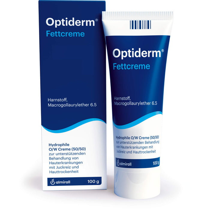 Optiderm Fettcreme für die Juckreizlinderung bei besonders trockener Haut, 100 g Creme