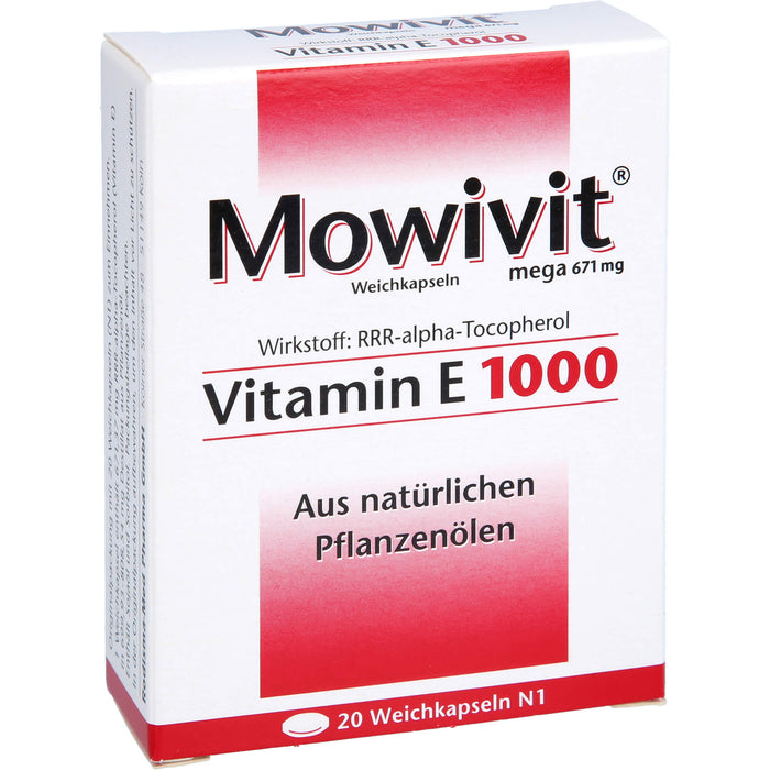 Mowivit Vitamin E 1000 Kapseln, 20 St KAP