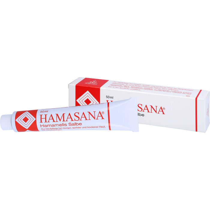 HAMASANA Hamamelis Salbe zur Hautpflege bei rissiger, spröder und trockener Haut, 50 g Ointment