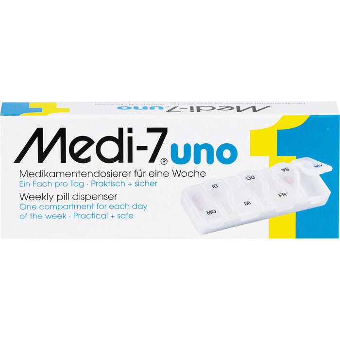 Medi-7 Uno Medikamentendosierer für eine Woche, ein Fach pro Tag, 1 St. Behältnis