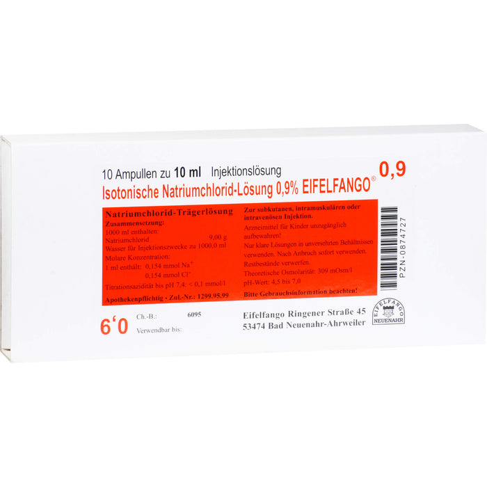 EIFELFANGO Isotonische Natriumchlorid-Lösung 0,9 %  Ampullen 10 ml, 100 ml Lösung