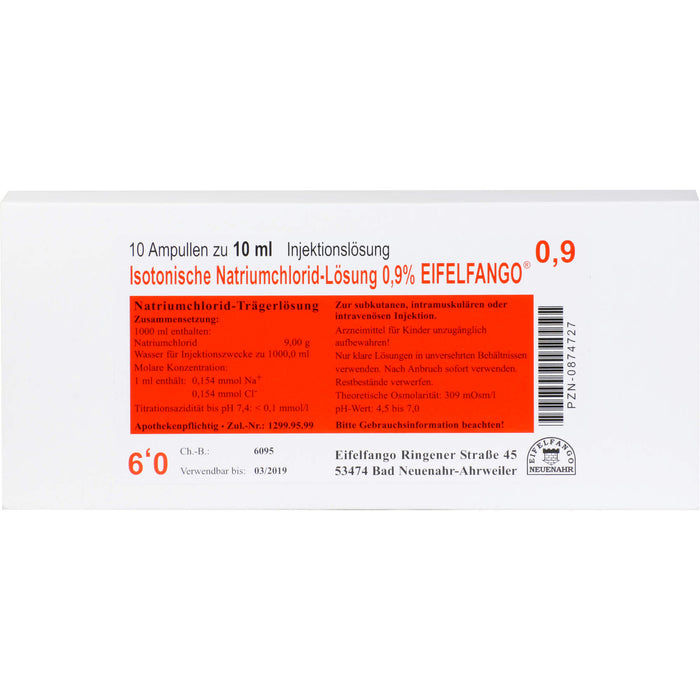 EIFELFANGO Isotonische Natriumchlorid-Lösung 0,9 %  Ampullen 10 ml, 100 ml Solution