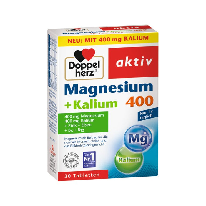 Doppelherz Magnesium + Kalium Tabletten, 30 pc Tablettes