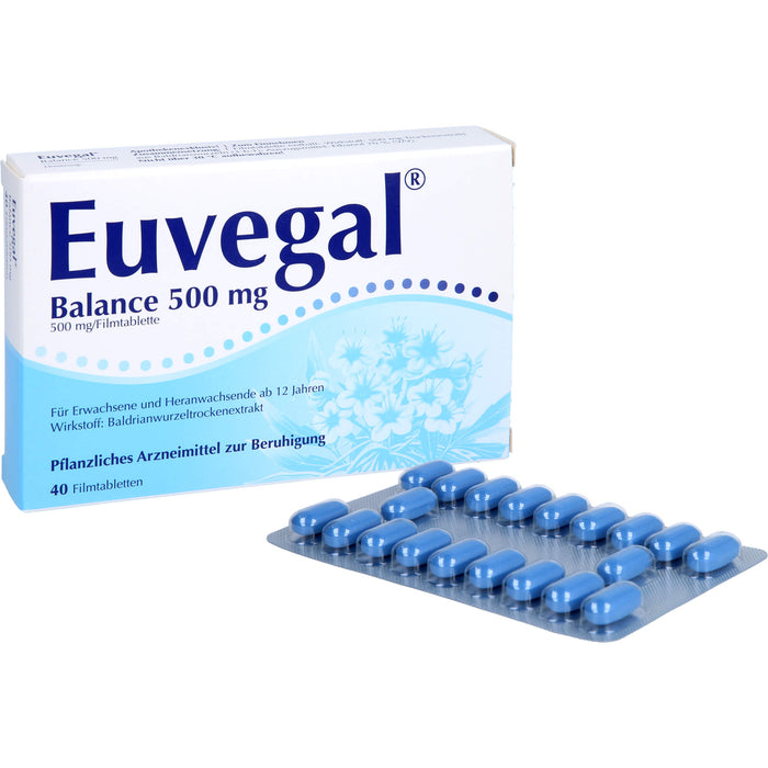 Euvegal Balance 500 mg Filmtabletten zur Beruhigung, 40 pcs. Tablets